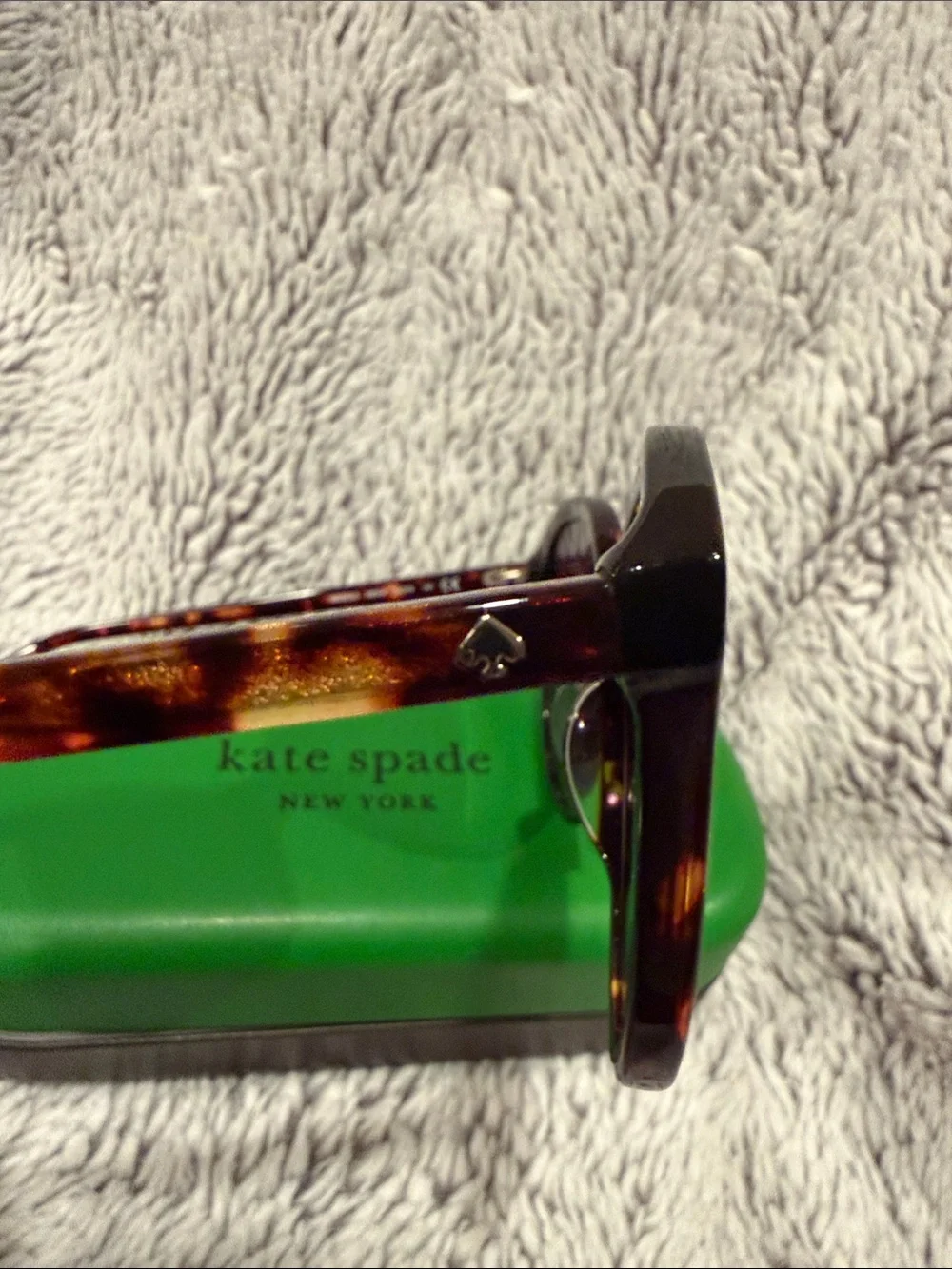 kate spade tortoise shell oversized sunglasses with purple gradient lenses